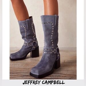 Jeffrey Campbell Juvenile Dusty Blue Suede Silver